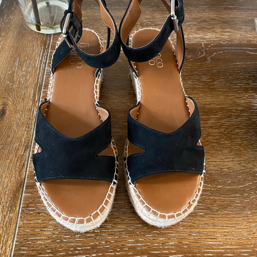 Franco Sarto black suede espadrilles Size 7.5